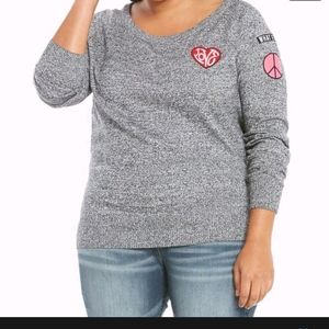 TORRID MARBLE KNIT PATCH SWEATER